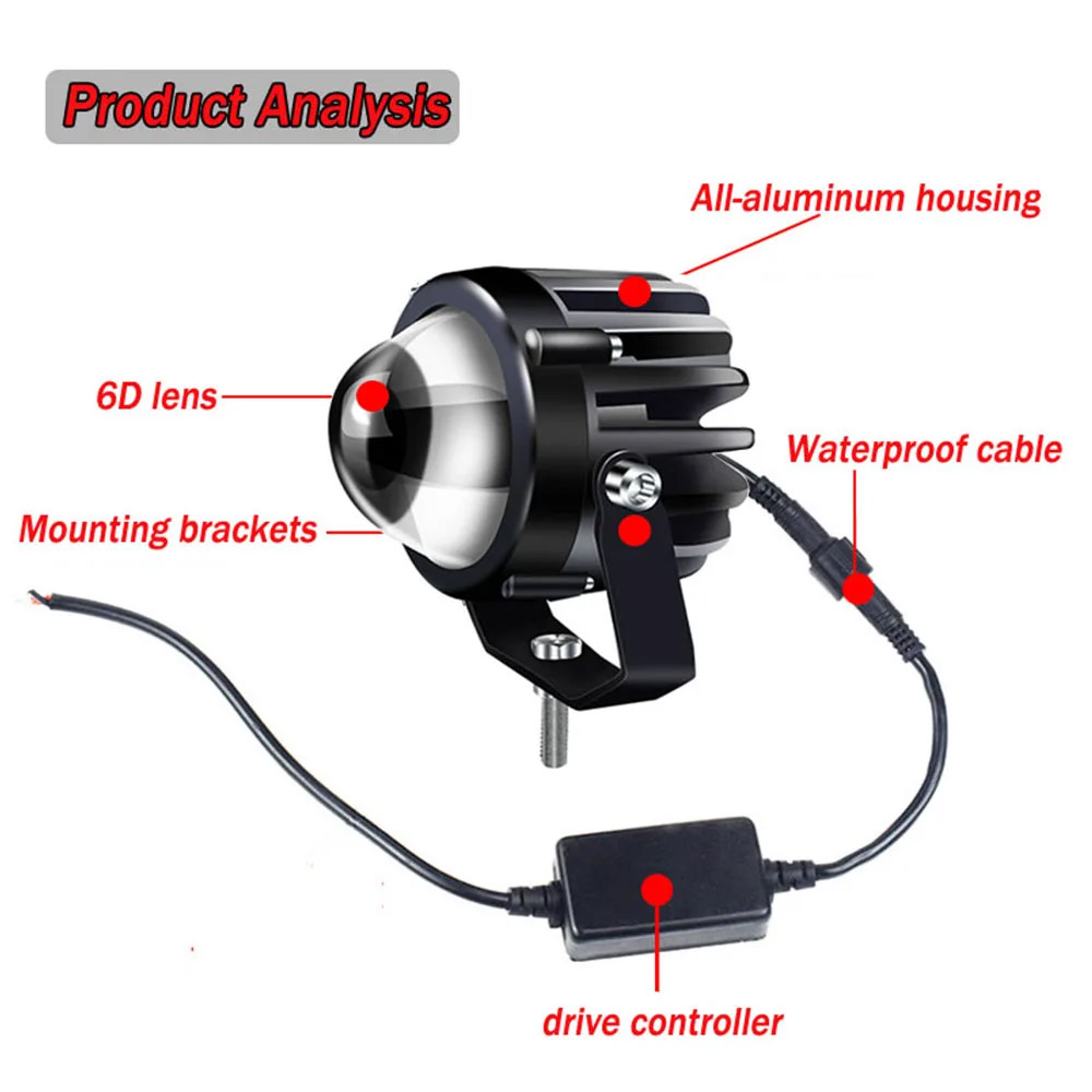 Motorcycle Projector Laser Lig - đánh giá và giá Universal Motorcycle Led Headlight Projector