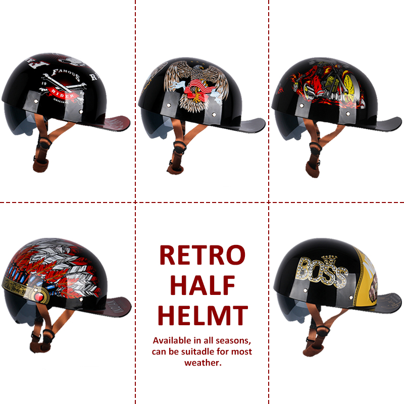 Uchoose Summer Motorcycle Casq - đánh giá và giá Vintage Open Face Retro Helmet