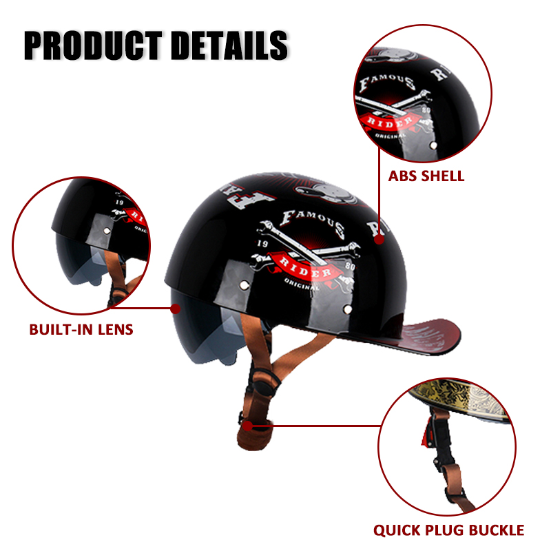 Uchoose Summer Motorcycle Casq - đánh giá và giá Vintage Open Face Retro Helmet