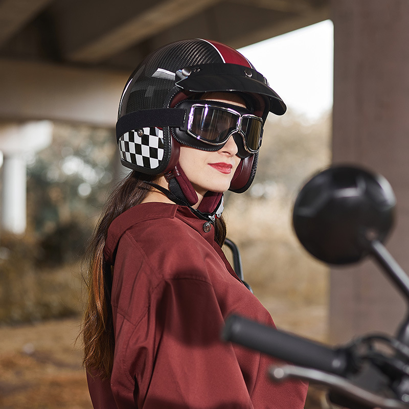 Carbon Fiber Retro Motorcycle  - đánh giá và giá Carbon Fiber Lightweight Motorcycle Helmet