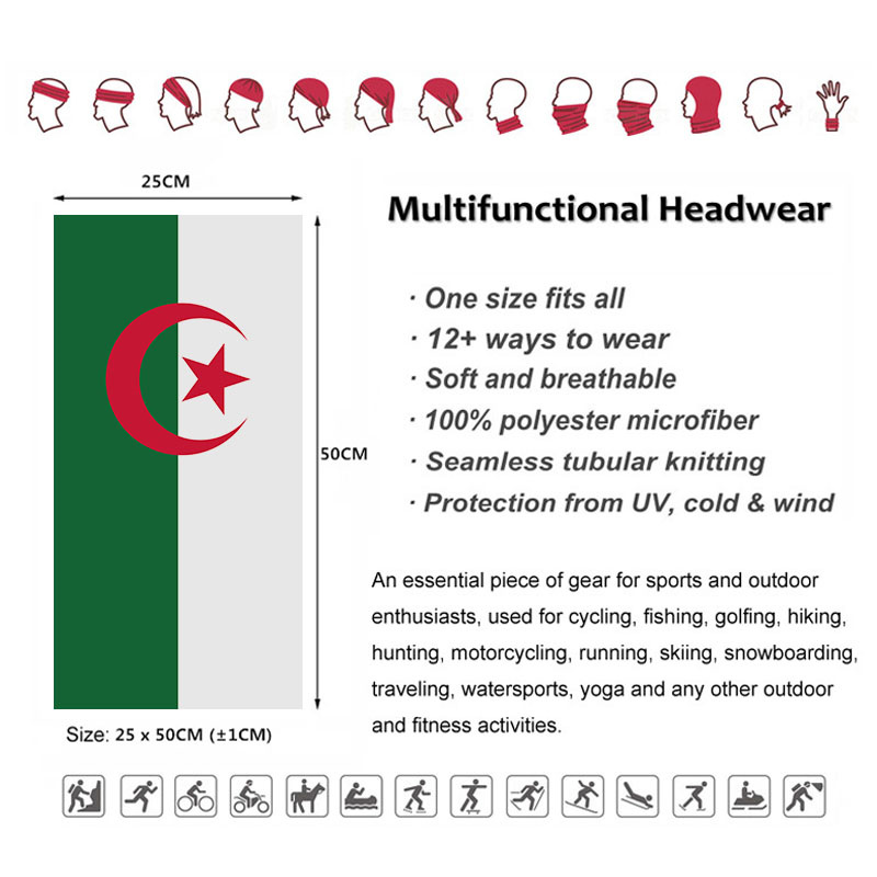 Algeria Flag Printed Bandana H - đánh giá và giá Riding Gear