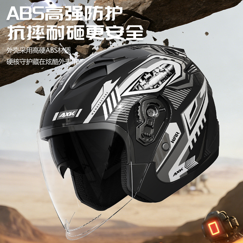 3/4 Open Face Retro Motorcycle - đánh giá và giá Dual Visor Motorcycle Racing Helmet