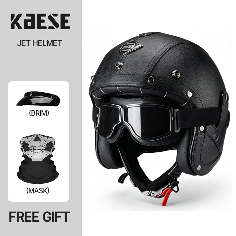 KAESE Classic Gray Cafe Retro  - đánh giá và giá Vintage Open Face Retro Helmet